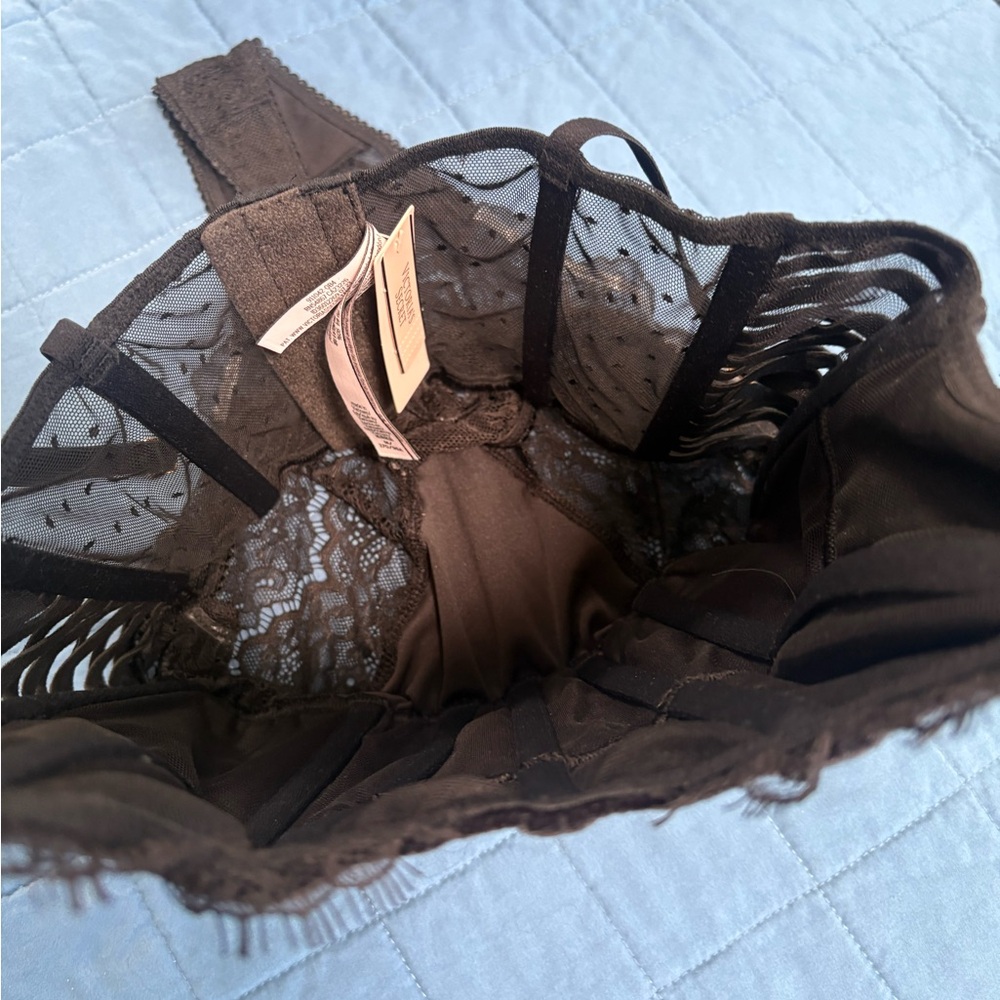 Victoria's Secret Angels Wicked Corset Black Velvet and Lace Teddy NWT - Picture 7 of 10